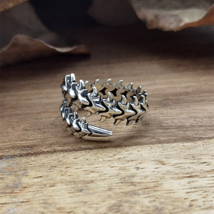 Adjustable Geometric Alloy Spine Ring